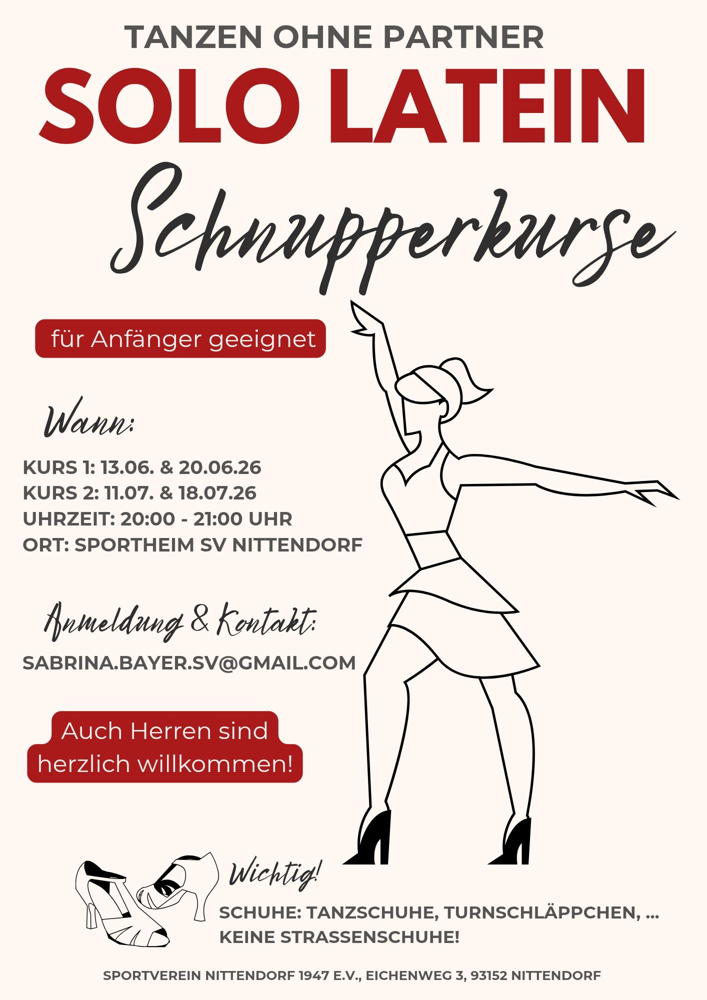 Tanzen SOLO LATEIN Schnupperkurs